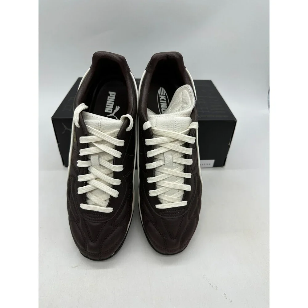 Puma King Indoor Men's Size 10 Brown White Leather Athletic Shoes 404363 03